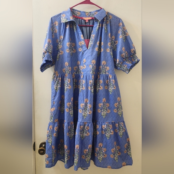 THML Dresses & Skirts - New THML Floral Blue Dress, Size Medium, Cotton.